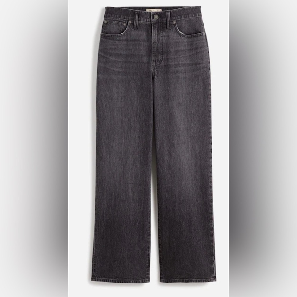 EUC Madewell Perfect Vintage Wide-Leg Crop Jeans in black Robles wash